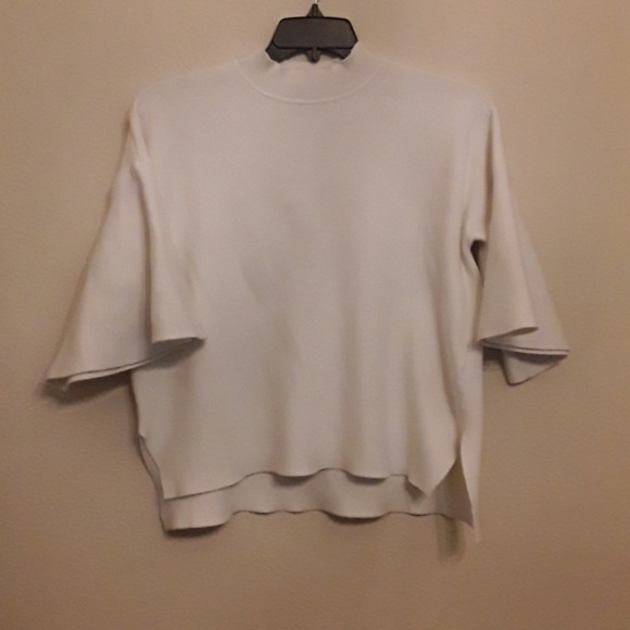 BLVD Tops - BLVD angel wing sweater, Sz L, ivory, mock turtle